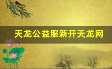 天龙公益服新开天龙网站(天龙八部全公益服)